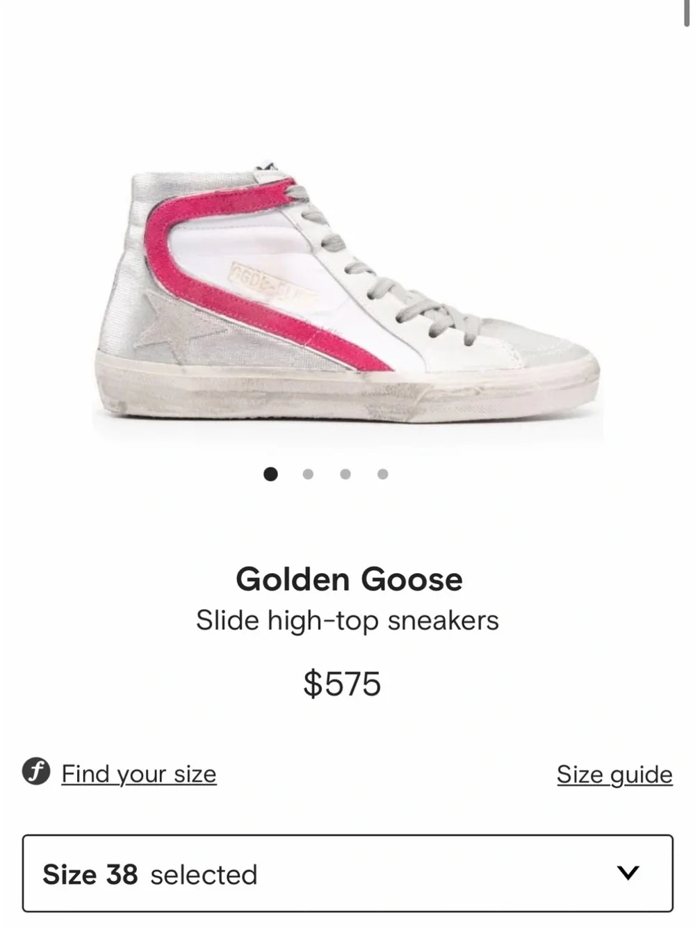 Golden Goose White and Pink High-Top Sneakers